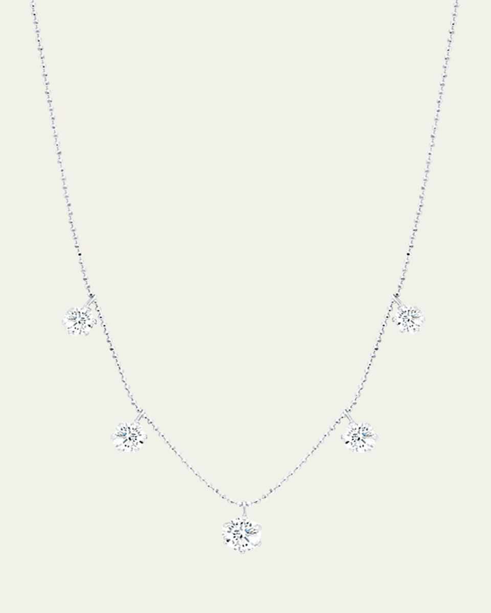 18K White Gold Floating Diamond Necklace